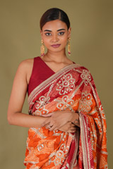 Rust Bandhani Saree4548 video